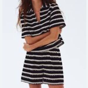 H&M knitted stripe set size XS